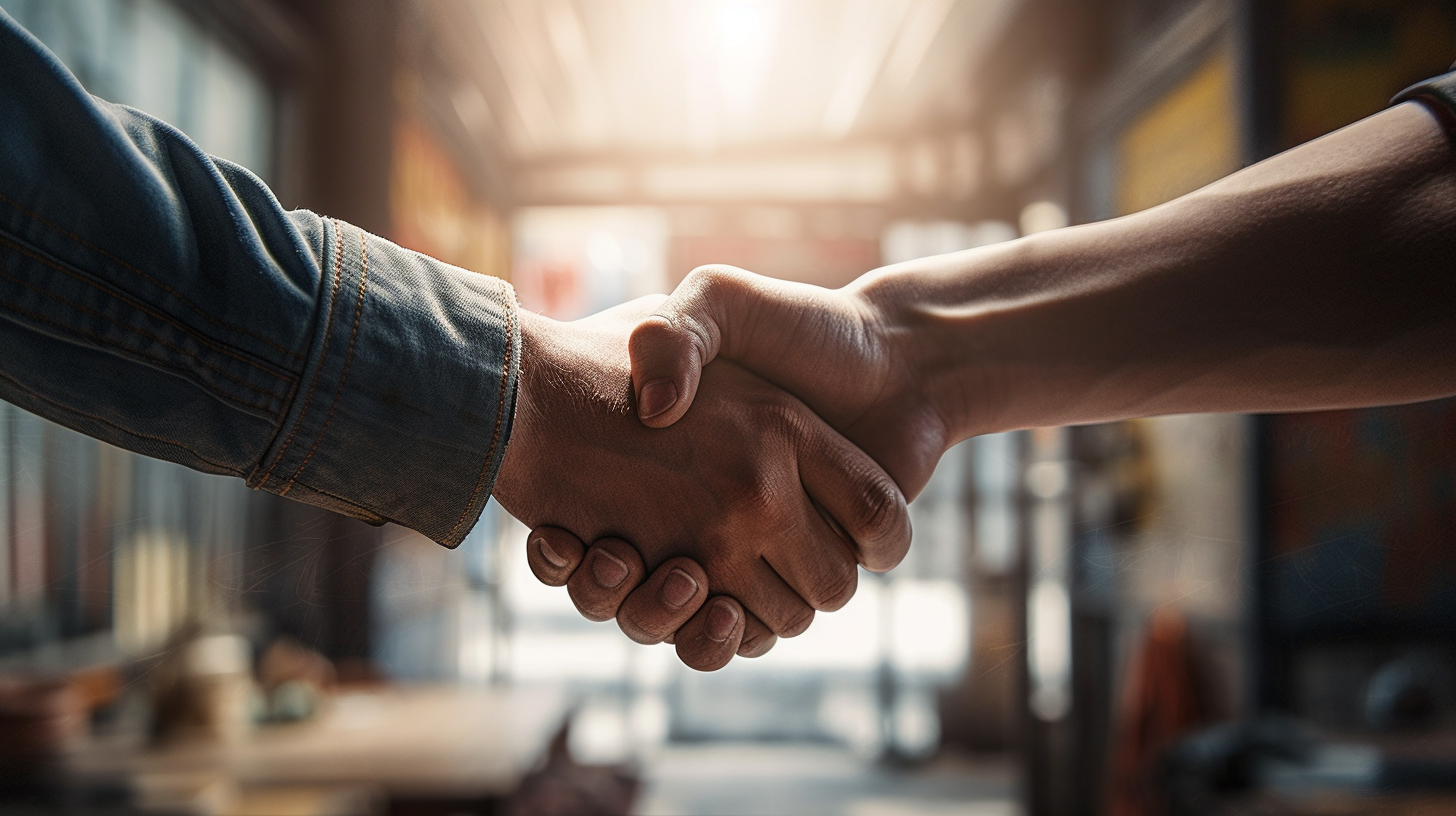 handshake between two people.generative ai